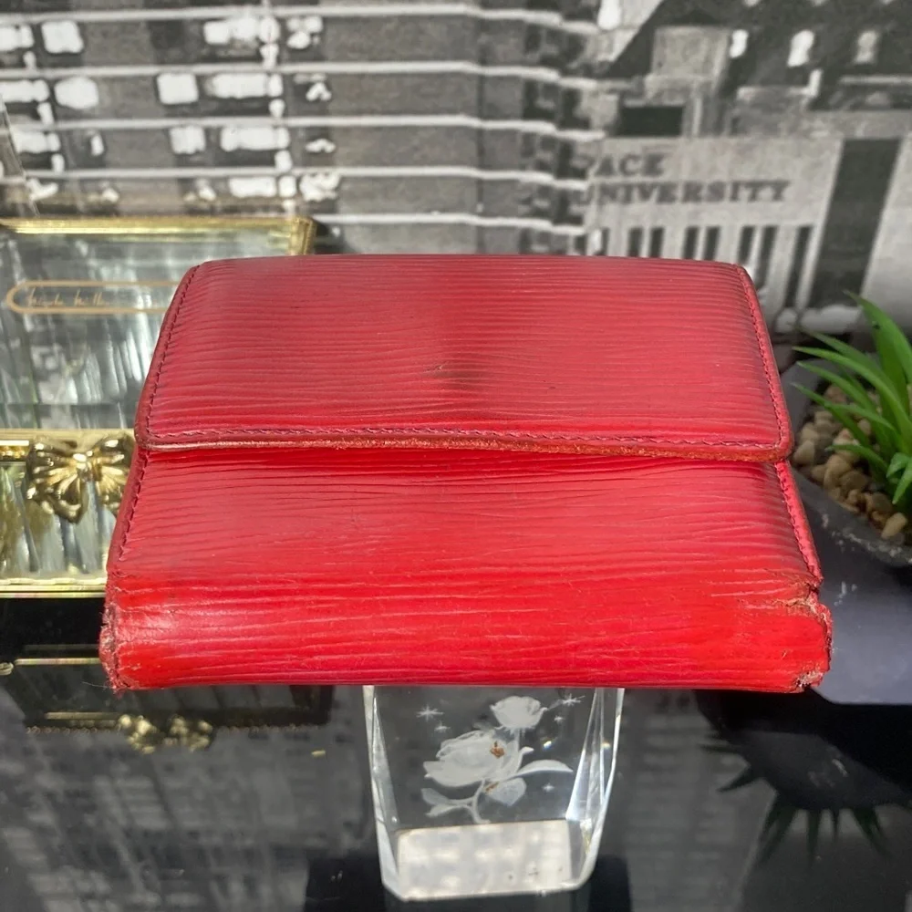Authentic Louis Vuitton Vintage Red Epi Wallet